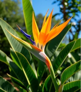 Hình ảnh hoa thiên điểu bên ánh hoàng hôn