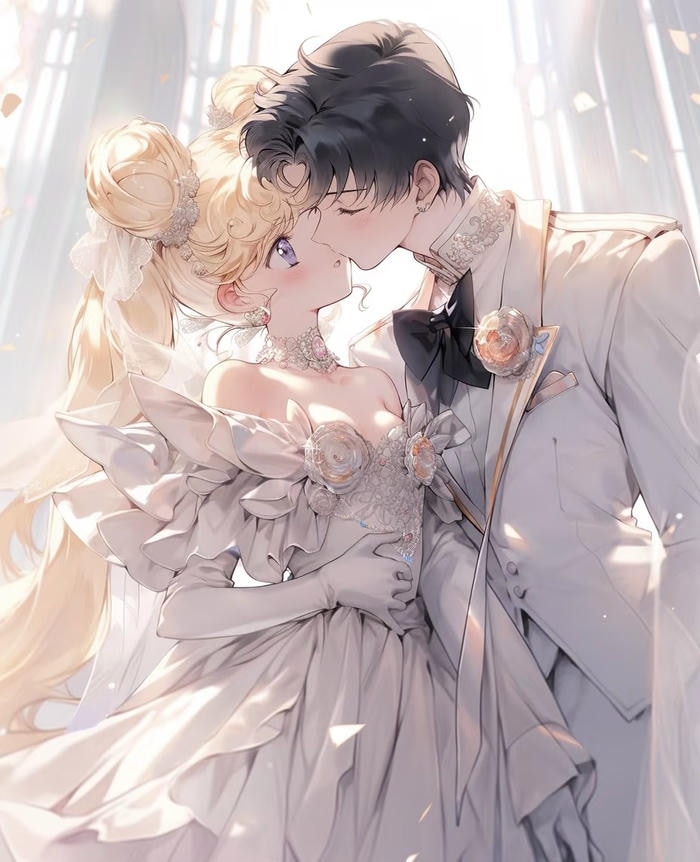 anime wedding couple