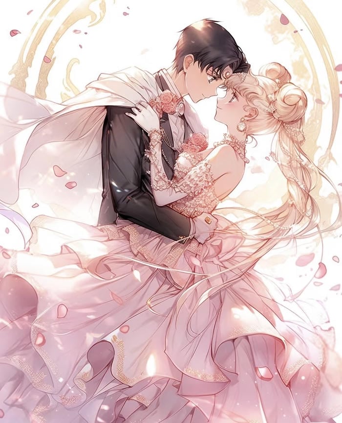 hình anime cô dâu chú rể anime girl & boy