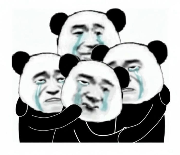Ảnh meme gấu trúc khóc biểu cảm cùng nhau