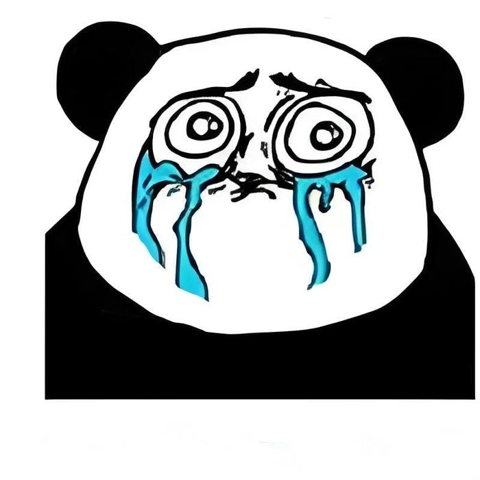 Ảnh meme gấu trúc khóc buồn nhưng đáng yêu