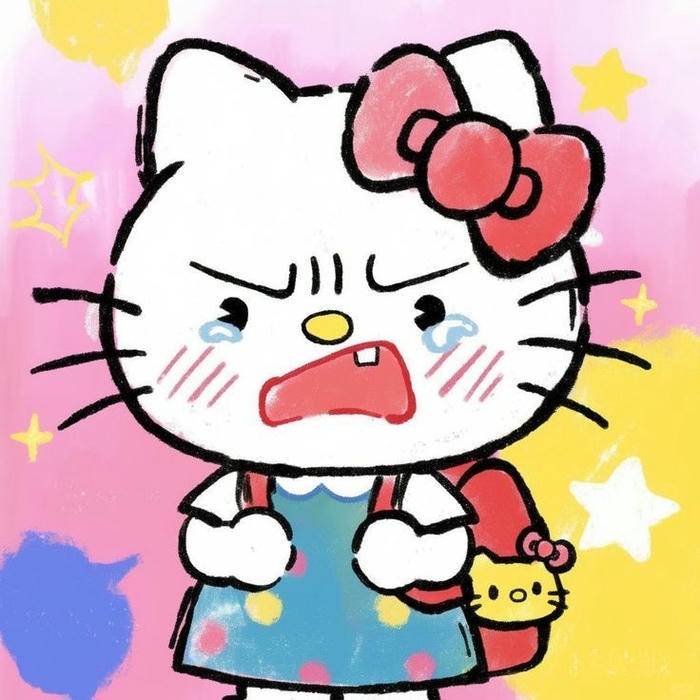 Ảnh meme hello kitty hay mếu