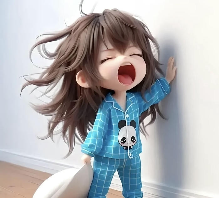 Ảnh meme mới ngủ dậy ngáp nhìn lơ mơ