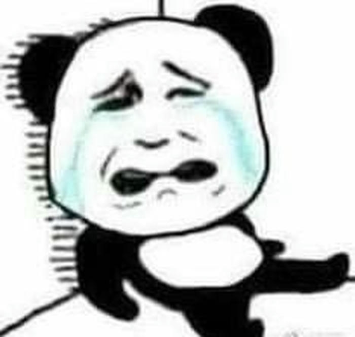Hình chế meme gấu trúc khóc mặt buồn cười