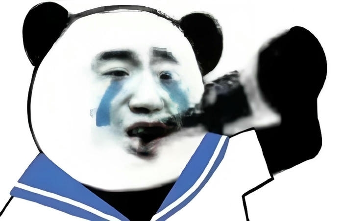 Hình meme gấu trúc khóc nhìn não lòng