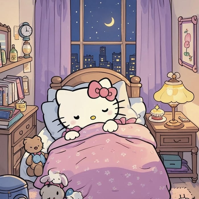 ảnh avatar hello kitty cute ngủ đẹp