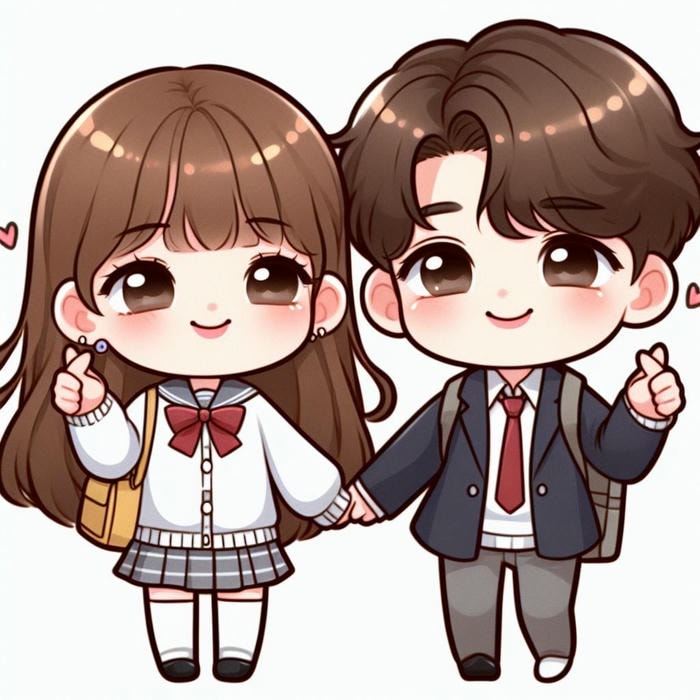 ảnh chibi đôi phong cách hoạt hình