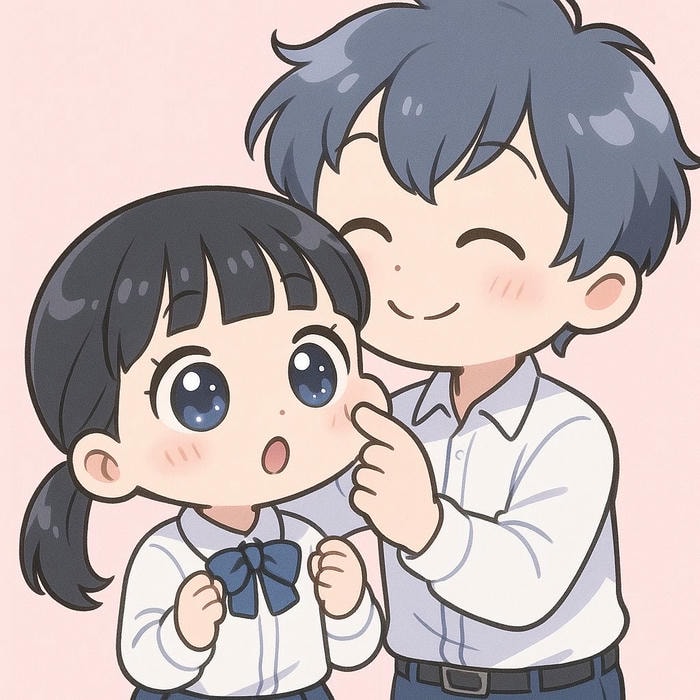 ảnh chibi đôi vui vẻ