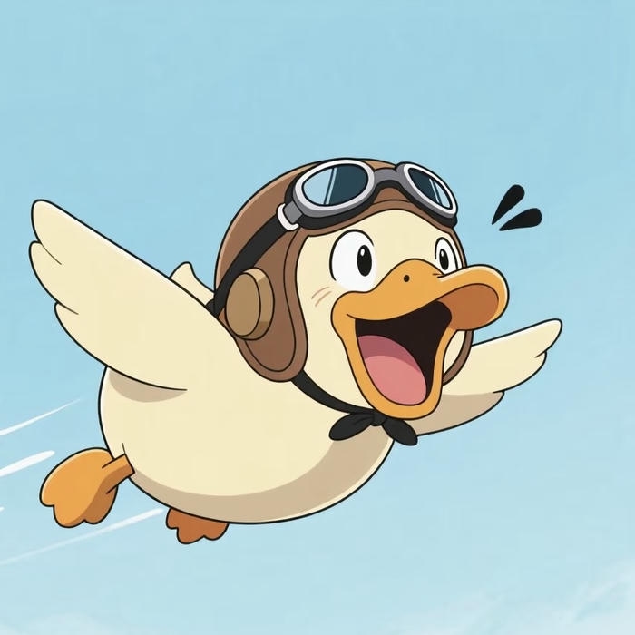 ảnh đại diện vịt cute bay trên trời