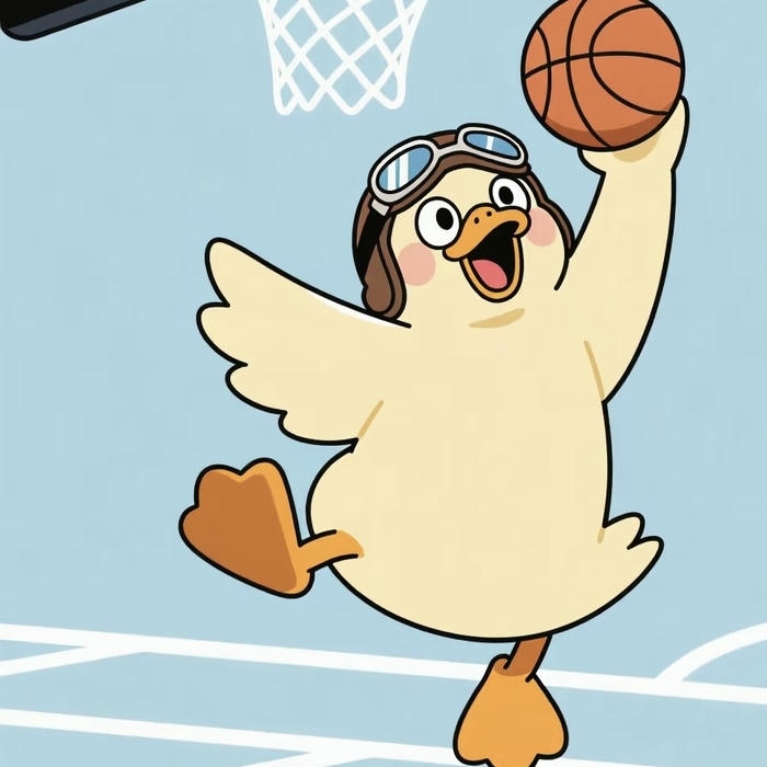 ảnh đại diện vịt cute chơi bóng rổ
