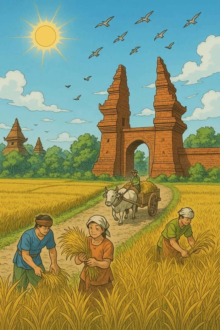 ảnh tranh vẽ quê hương ngày mùa bội thu