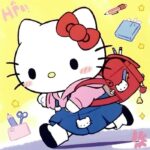 avatar hello kitty chạy đi học cute