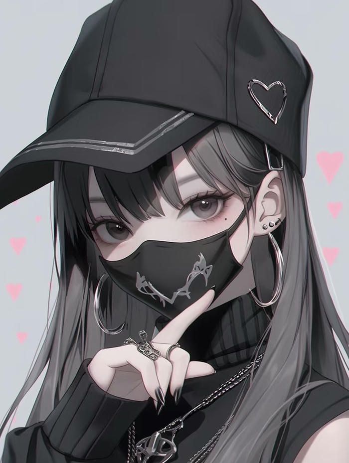 avatar nữ che mặt tóc đen buông xõa