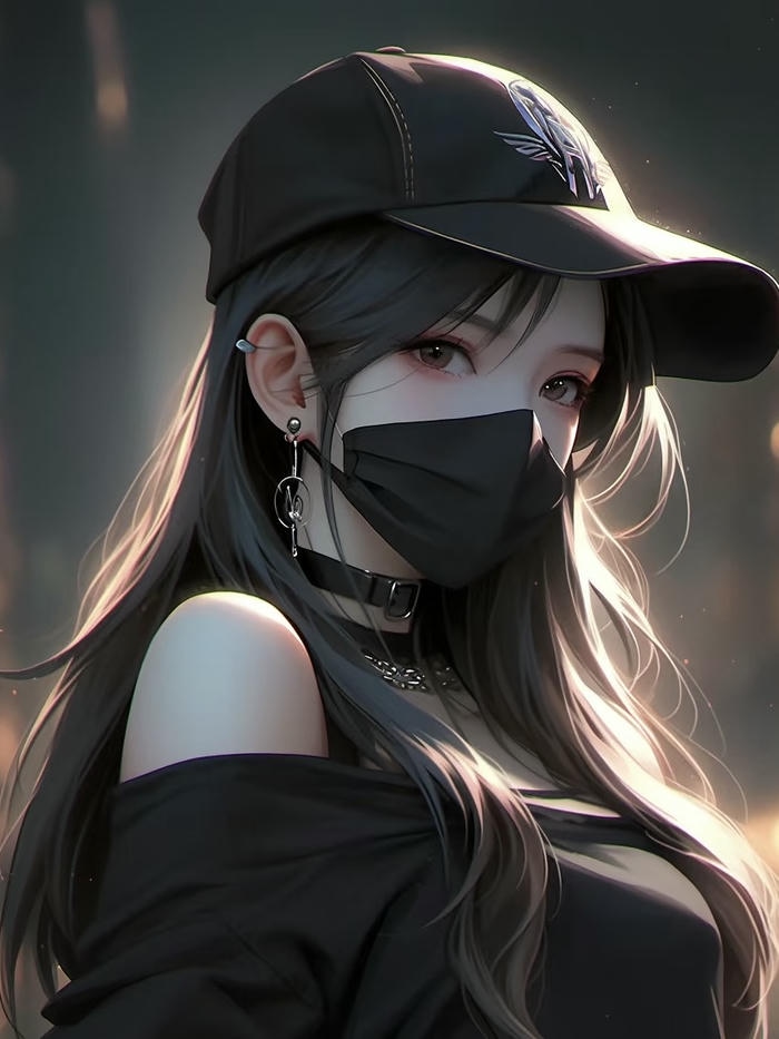 avatar nữ che mặt trong bóng tối