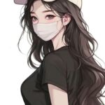 avatar nữ che mặt với ánh nhìn sâu