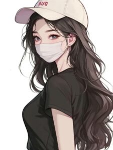 avatar nữ che mặt với ánh nhìn sâu