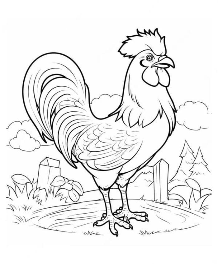 bản gà trống không màu luyện tô