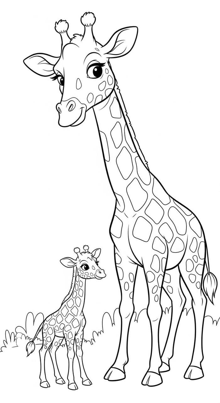 bản hươu cao cổ viền to dễ tập tô