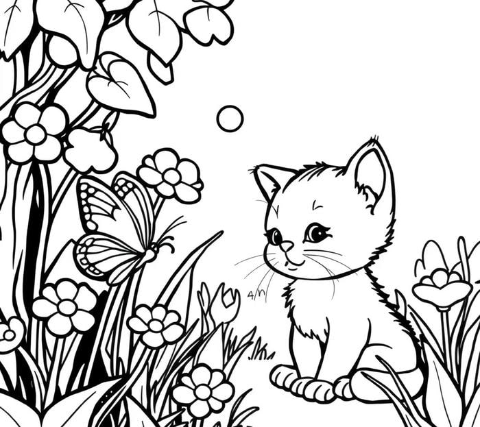 bản mèo đường viền to dễ tô