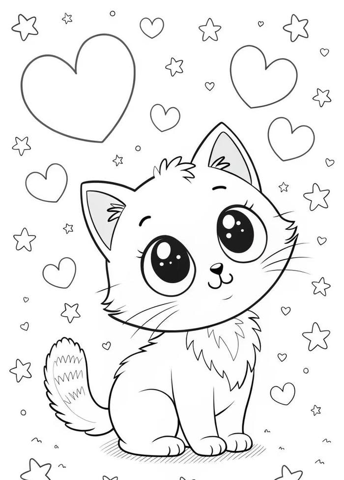 bản mèo trắng đen cho trẻ màu