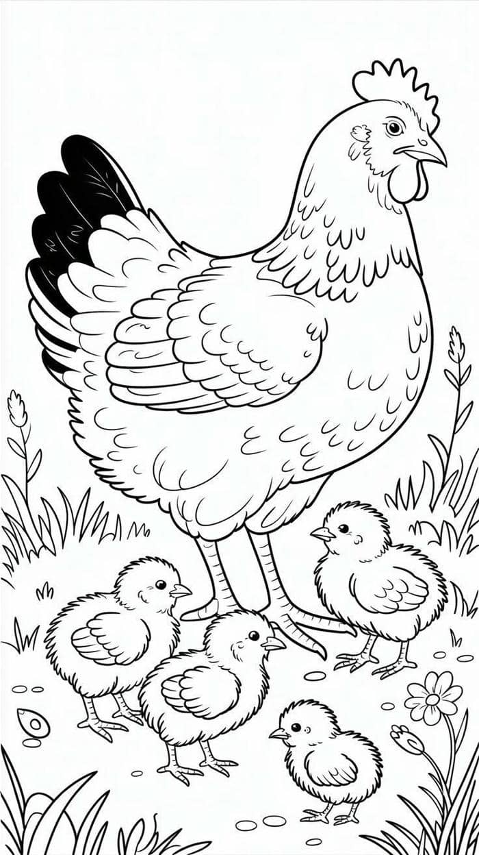 bản phác thảo gà mái luyện tô