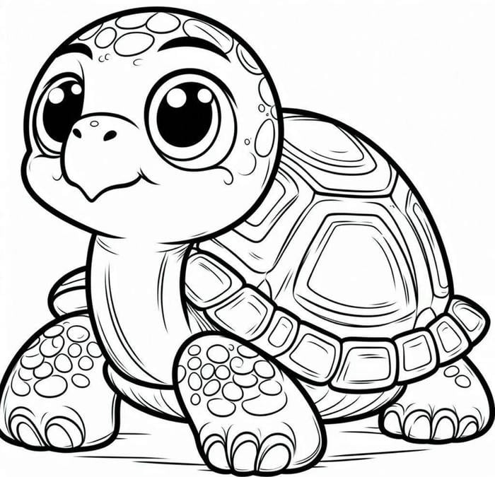 bản phác thảo rùa cho bé tô