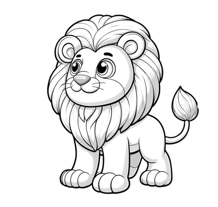 bản sư tử đường viền to dễ tập tô