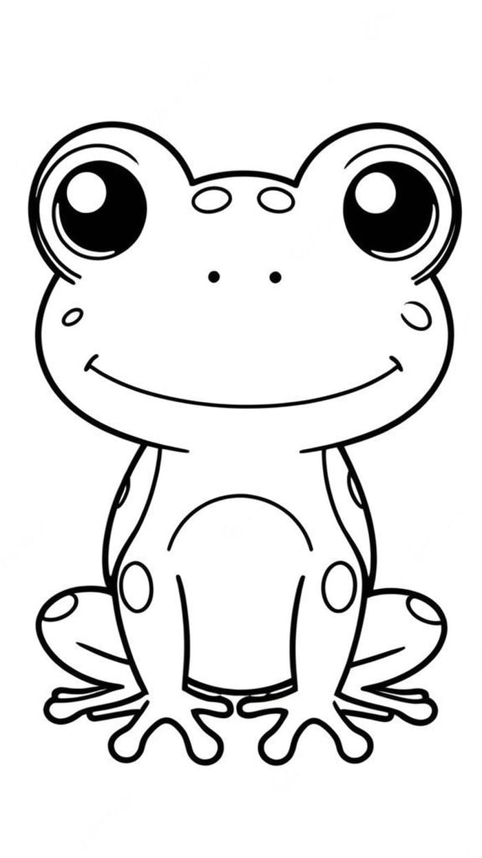 bản vẽ ếch hoạt hình cho bé tô