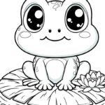 bản vẽ ếch nét đậm dễ tô