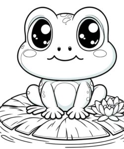 bản vẽ ếch nét đậm dễ tô