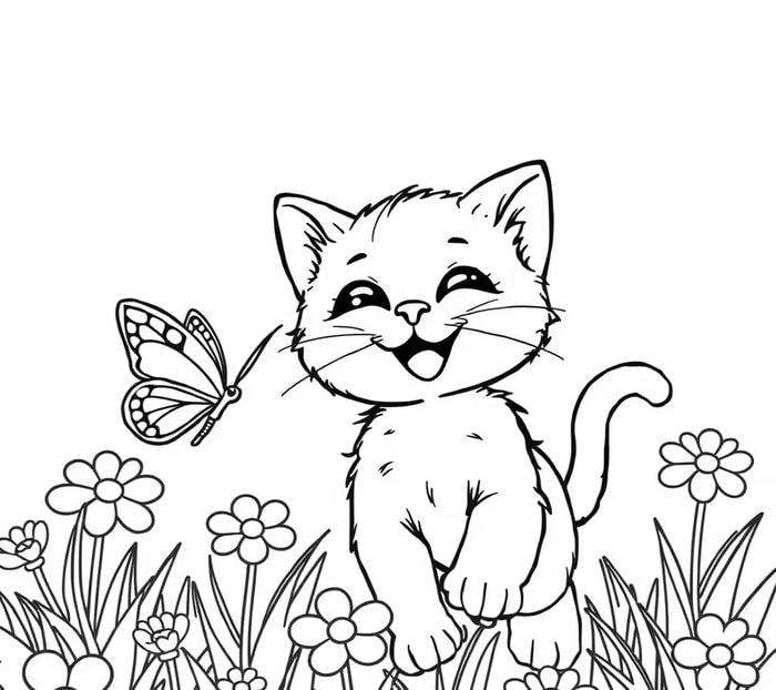 bản vẽ mèo hoạt hình cho bé tô