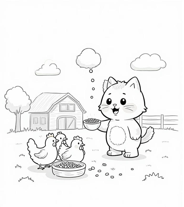 bản vẽ mèo phù hợp mẫu giáo