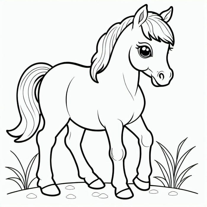 bản vẽ ngựa phù hợp mẫu giáo