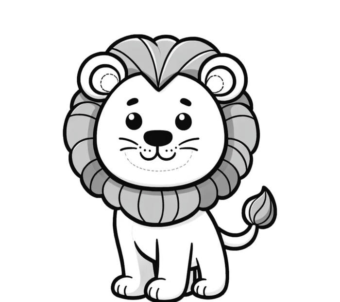 bản vẽ sư tử hợp lứa tuổi thiếu nhi