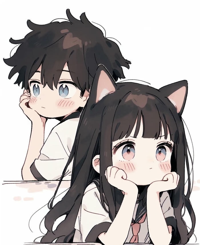 cặp đôi chibi đáng yêu