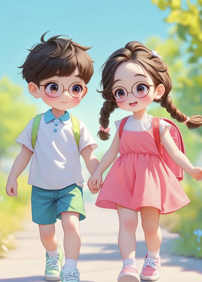 chibi couple anime style