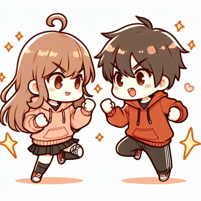 chibi couple ngộ nghĩnh