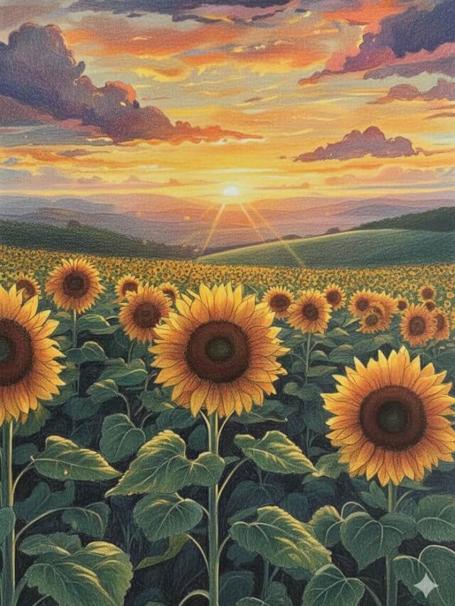 Tải ngay 135+ mẫu tranh vẽ hoa hướng dương đẹp nhất