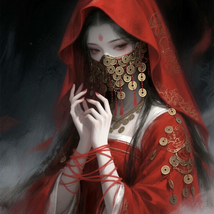 hình ảnh avatar nữ che mặt nửa khuôn mặt mờ