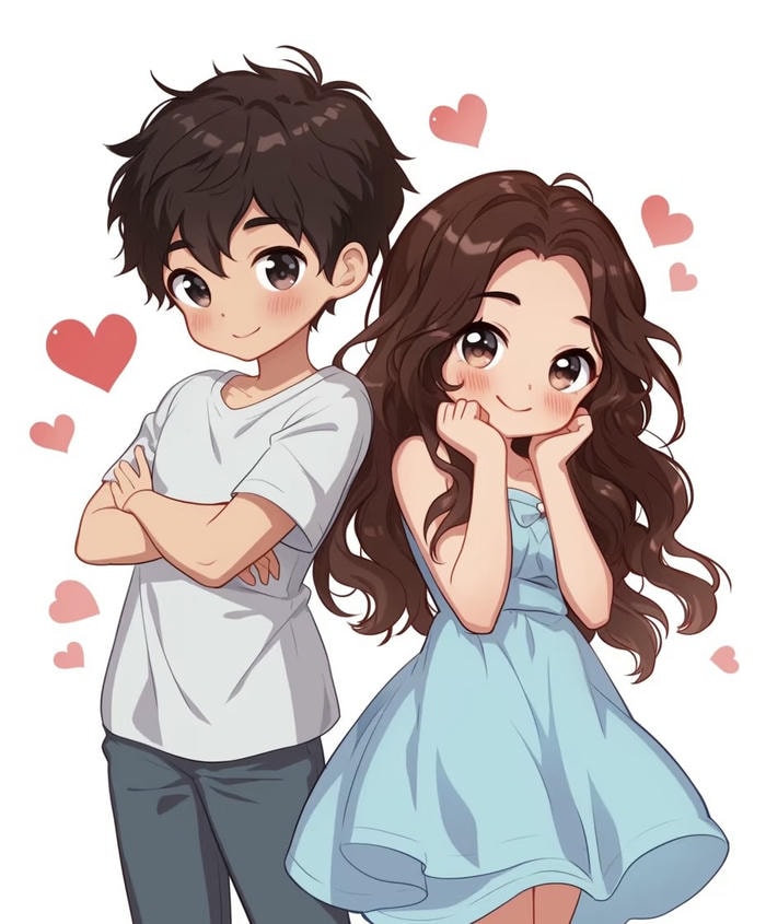 hình ảnh cặp đôi chibi