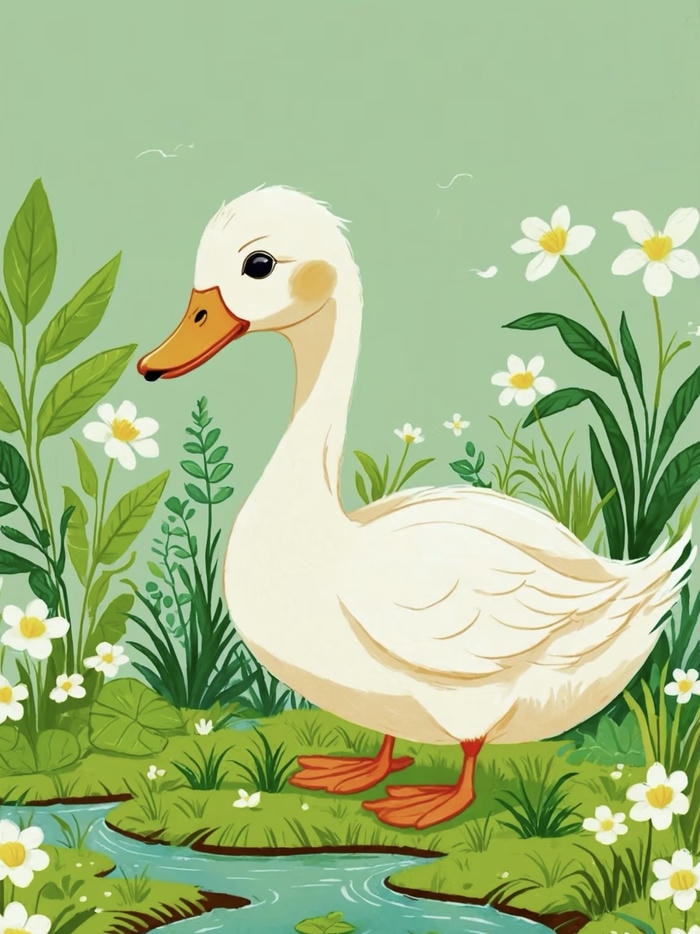 hình ảnh vịt trắng cute làm ảnh đại diện mạng xã hội