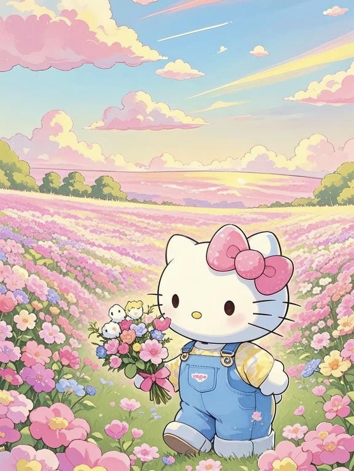 hình avatar hello kitty cute và hoa đẹp