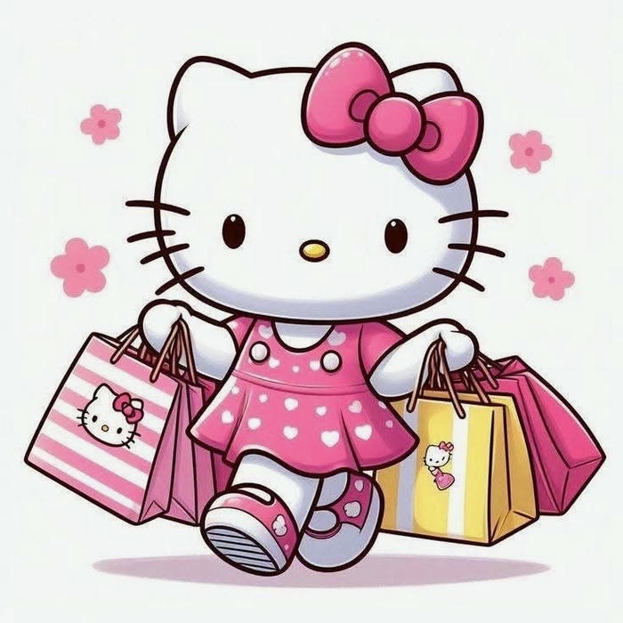 hình avatar hello kitty cute với nơ hồng dễ thương
