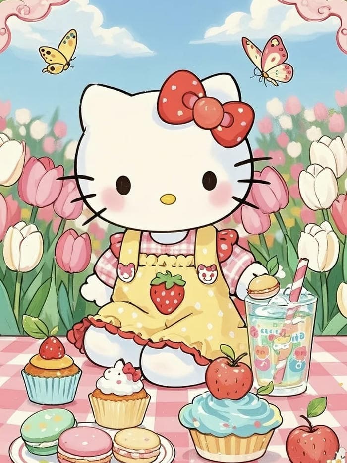 hình avatar hello kitty đi dã ngoại