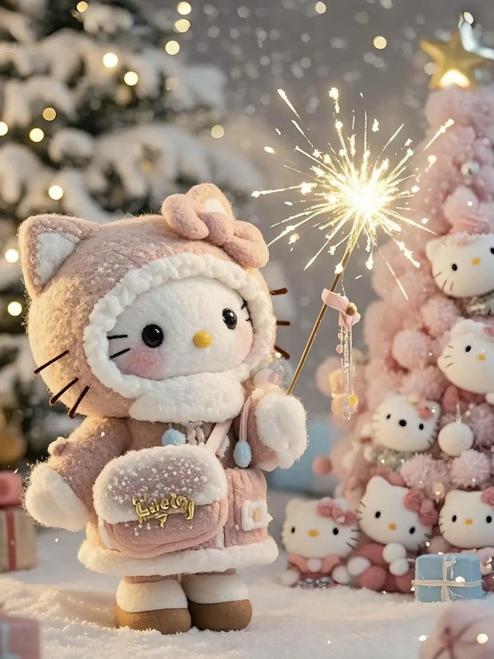 hình avatar hello kitty đón giáng sinh