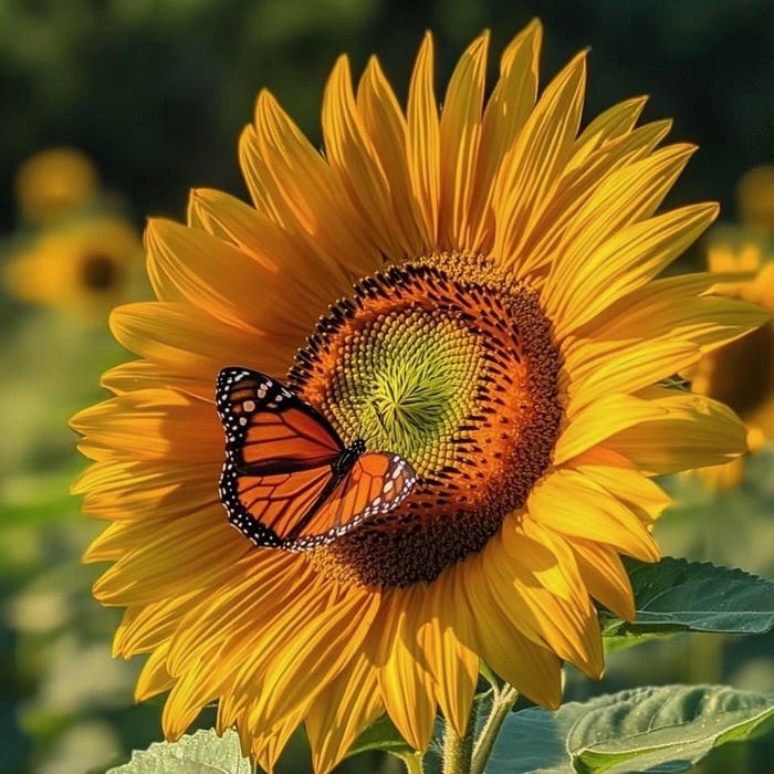 hình avatar hoa hướng dương và bướm nổi bật