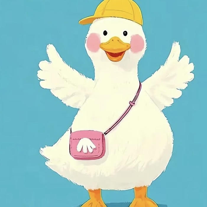 hình avatar vịt cute nhìn thẳng với ánh mắt ngộ