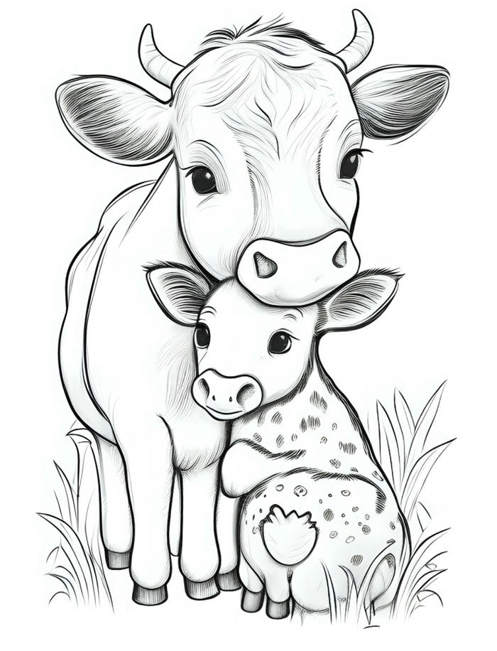 hình bò đơn giản luyện tô