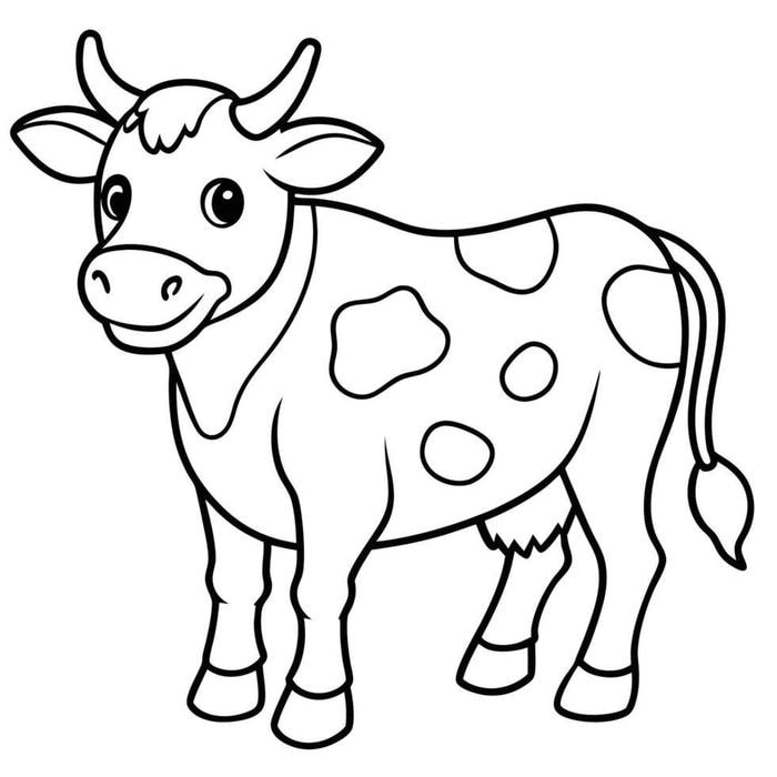 hình bò không màu luyện nét