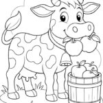 hình bò vui nhộn cho bé tập tô